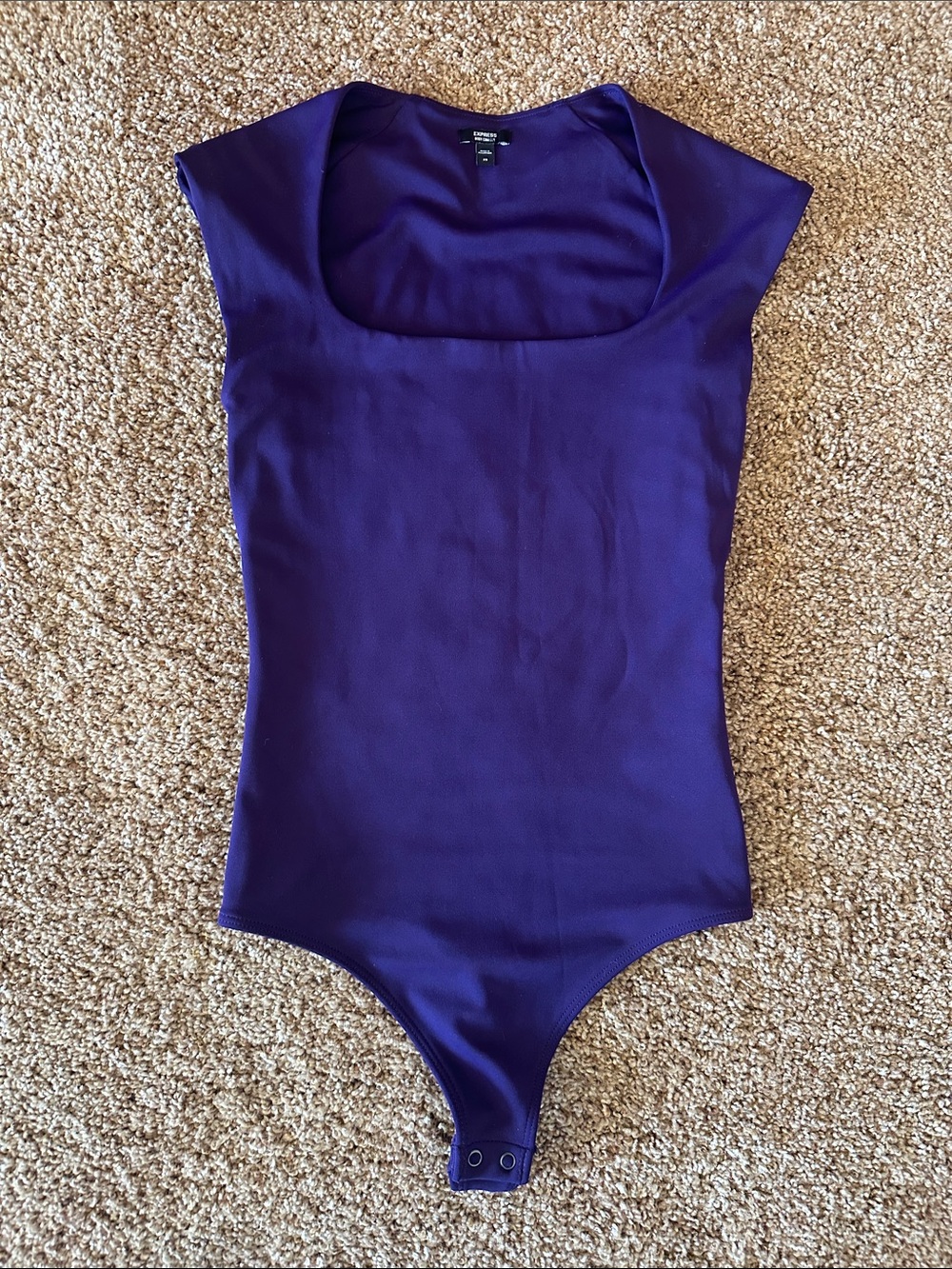 Express Women’s Purple Square-Neck Bodysuit